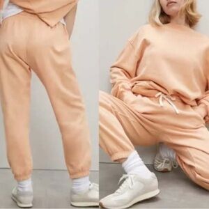 Everlane Organic Cotton Track Jogger Sweatpants Heathered Apricot XS